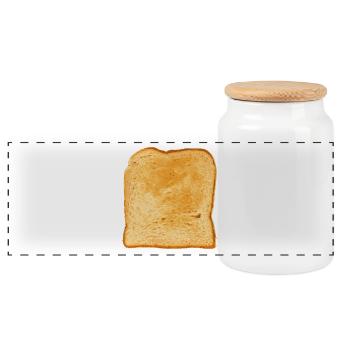 sandwich toast toaster breakfast breakfast1 - Panoramic Cookie Jar with Wooden Lid - white - Front