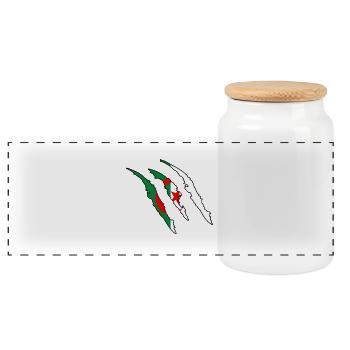 Gift Claw Wild Land Home Algeria - Panoramic Cookie Jar with Wooden Lid - white - Front