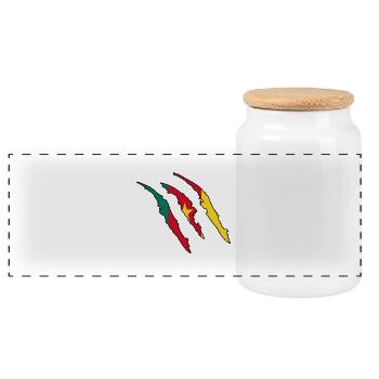 Gift Claw Wild Land Home Cameroon - Panoramic Cookie Jar with Wooden Lid - white - Front