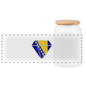 Gift Diamond Home Roots Bosnia Herzegowi - Panoramic Cookie Jar with Wooden Lid - white - Front