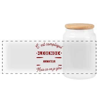 Animateur une légende cadeau - Boîte à biscuits avec couvercle en bois - blanc - Devant