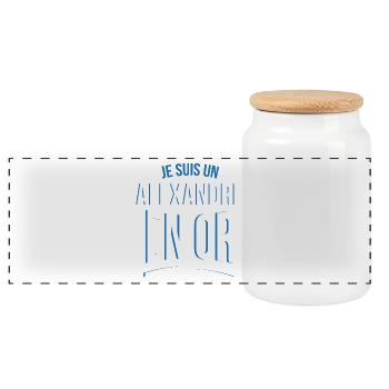 je suis un Alexandre en or cadeau idée humour - Boîte à biscuits avec couvercle en bois - blanc - Devant