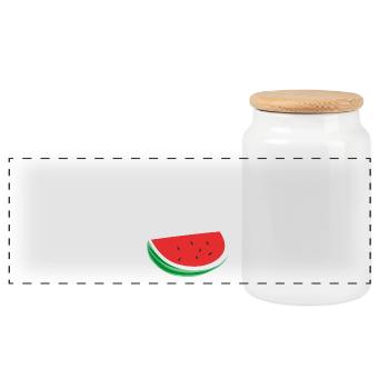 Ich habe eine Wassermelone getragen / Geschenk - Panorama Keksdose mit Holzdeckel - Weiß - Vorne