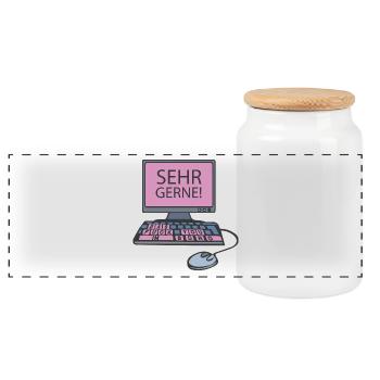 PC - Sehr gerne - pink - Panorama Keksdose mit Holzdeckel - Weiß - Vorne