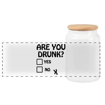 Are you drunk? - Panoramic Cookie Jar with Wooden Lid - white - Front