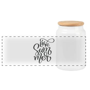 Love Summer - Panoramic Cookie Jar with Wooden Lid - white - Front