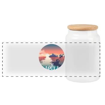 Canoe addict - Panoramic Cookie Jar with Wooden Lid - white - Front