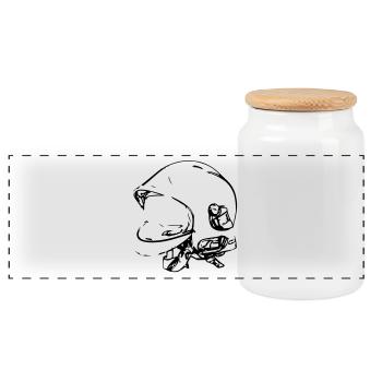 Casque F1 Sapeur Pompier - Boîte à biscuits avec couvercle en bois - blanc - Devant