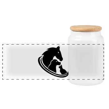 Animals Animal Healer Veterinarian Logo - Panoramic Cookie Jar with Wooden Lid - white - Front