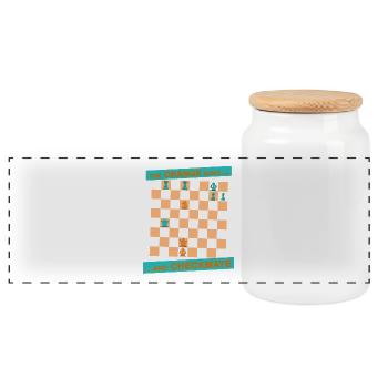 Le mouvement ORANGE ... et CHECKMATE - Lucena - Boîte à biscuits avec couvercle en bois - blanc - Devant