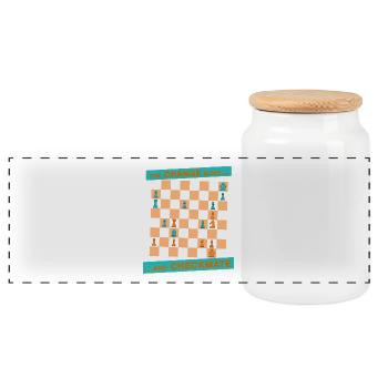 Le mouvement ORANGE ... et CHECKMATE - du crochet - Boîte à biscuits avec couvercle en bois - blanc - Devant