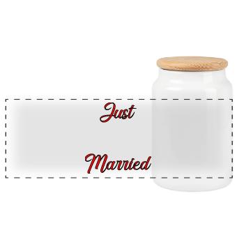 JUST MARRIED. VIVE LES MARIES. EVJF. - Boîte à biscuits avec couvercle en bois - blanc - Devant