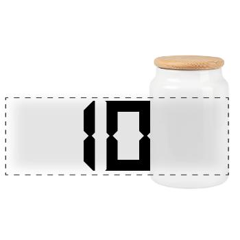 10. 10 ANS. 10e ANNIVERSAIRE. ANNIVERSAIRE 10 ANS. - Boîte à biscuits avec couvercle en bois - blanc - Devant