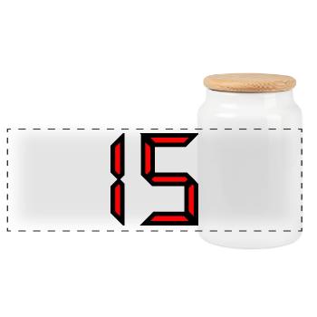 15. 15 YEARS. 15th ANNIVERSARY. BIRTHDAY 15 YEARS. - Panoramic Cookie Jar with Wooden Lid - white - Front