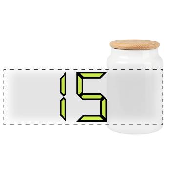 15 YEARS. 15. 15th ANNIVERSARY. BIRTHDAY 15 YEARS. - Panoramic Cookie Jar with Wooden Lid - white - Front