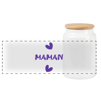 BONNE FÊTE MAMAN. MAMAN. FÊTE DES MÈRES. FÊTE - Boîte à biscuits avec couvercle en bois - blanc - Devant