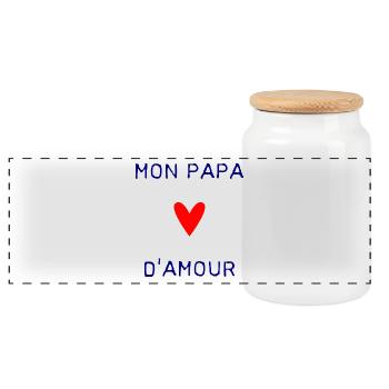 BONNE FÊTE PAPA. PAPA. FÊTE DES PÈRES. PÈRE - Boîte à biscuits avec couvercle en bois - blanc - Devant