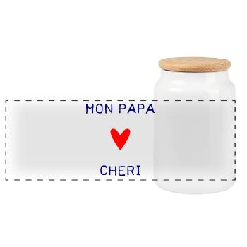 FÊTE DES PÈRES. BONNE FÊTE PAPA. PAPA. BONNE FÊTE - Boîte à biscuits avec couvercle en bois - blanc - Devant