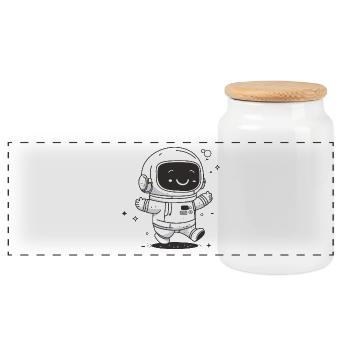 Happynaut - Panorama Keksdose mit Holzdeckel - Weiß - Vorne