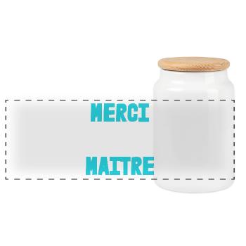 MAÎTRE. MERCI. MERCI MAÎTRE. MAITRE. CADEAU MAÎTRE - Boîte à biscuits avec couvercle en bois - blanc - Devant