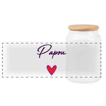 DAD. FATHER'S DAY. HAPPY FATHER'S DAY. HAPPY BIRTHDAY. - Panoramic Cookie Jar with Wooden Lid - white - Front