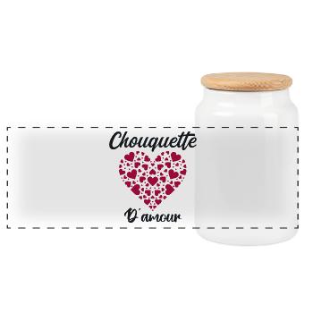 Chouquette - Boîte à biscuits avec couvercle en bois - blanc - Devant