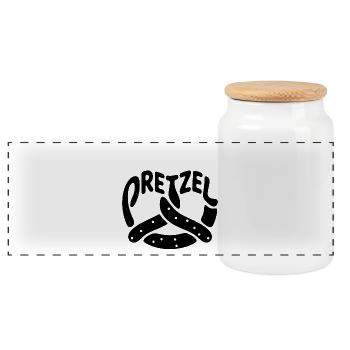Bretzel - Cool Bakery Logo - Boîte à biscuits avec couvercle en bois - blanc - Devant