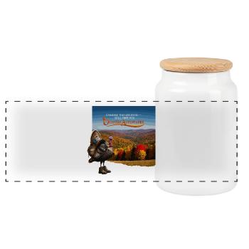 Kanadisches Thanksgiving Abenteuer - Panorama Keksdose mit Holzdeckel - Weiß - Vorne