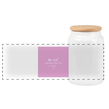 Be still and know that I'm God - Panoramic Cookie Jar with Wooden Lid - white - Front