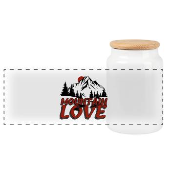 Mountain Love - Mountain Holidays Freedom Après-Ski - Panoramic Cookie Jar with Wooden Lid - white - Front
