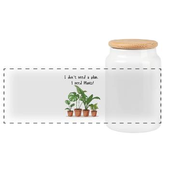 Plant Plans - Panorama Keksdose mit Holzdeckel - Weiß - Vorne