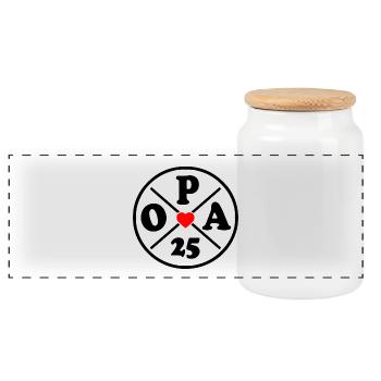 Opa 2025 - Panorama Keksdose mit Holzdeckel - Weiß - Vorne