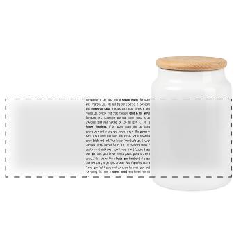 Forever has no end - Panoramic Cookie Jar with Wooden Lid - white - Front