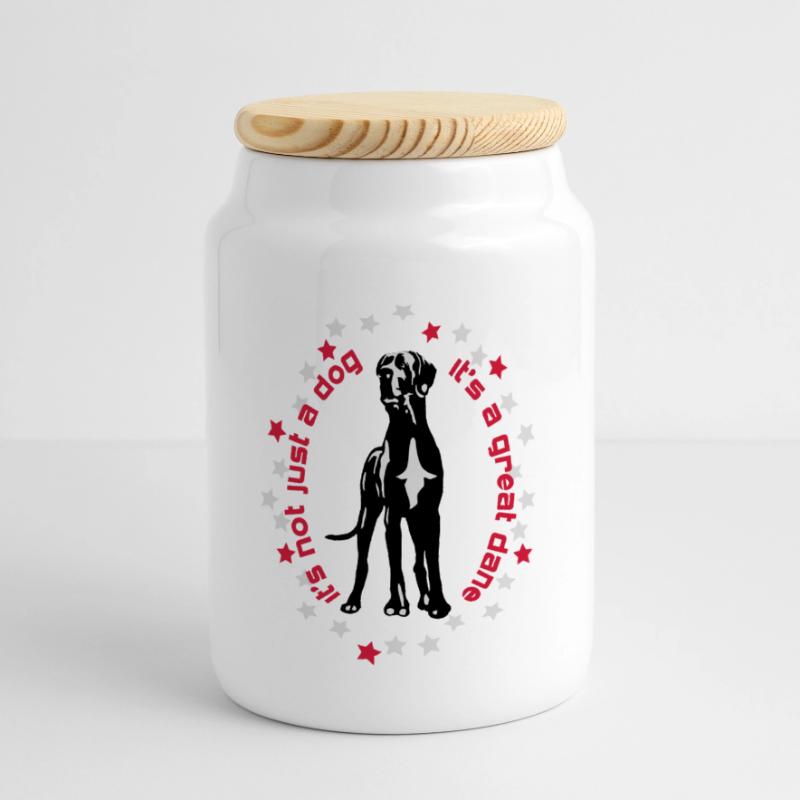 it's a great dane Great Dane foregoing Panoramic Cookie Jar with Wooden Lid