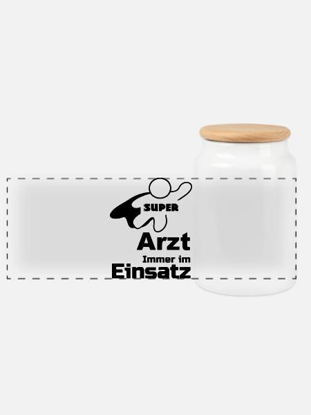 Super Arzt Geschenk - Panorama Keksdose mit Holzdeckel - Weiß