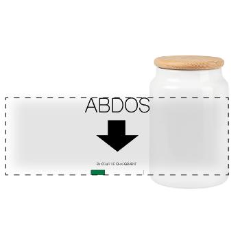 abdo - Boîte à biscuits avec couvercle en bois - blanc - Devant
