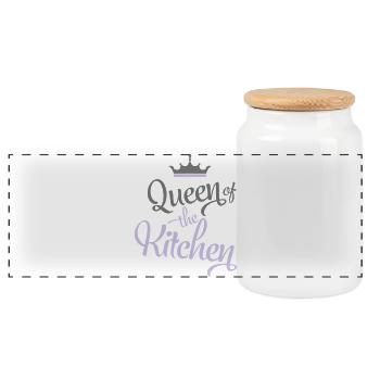 cuisinier - Boîte à biscuits avec couvercle en bois - blanc - Devant