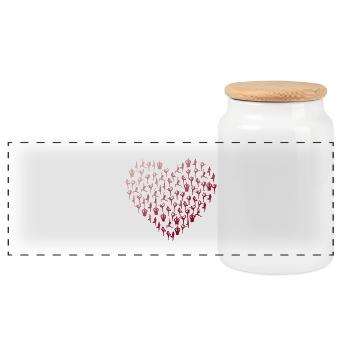 Yoga coeur yogis minimal namaste yogis bouddha amour - Boîte à biscuits avec couvercle en bois - blanc - Devant