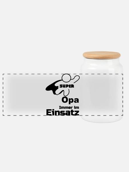 Super Opa Geschenk - Panorama Keksdose mit Holzdeckel - Weiß