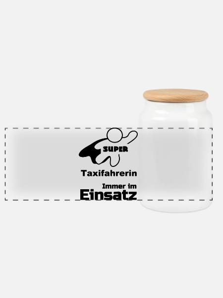 Super Taxifahrerin Geschenk - Panorama Keksdose mit Holzdeckel - Weiß