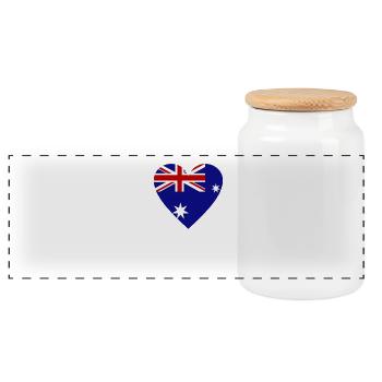 Australia - Panoramic Cookie Jar with Wooden Lid - white - Front