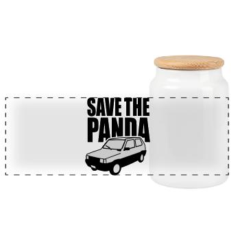 Save the panda - Panorama Keksdose mit Holzdeckel - Weiß - Vorne