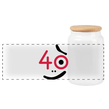 40 years - so what? - Panoramic Cookie Jar with Wooden Lid - white - Front