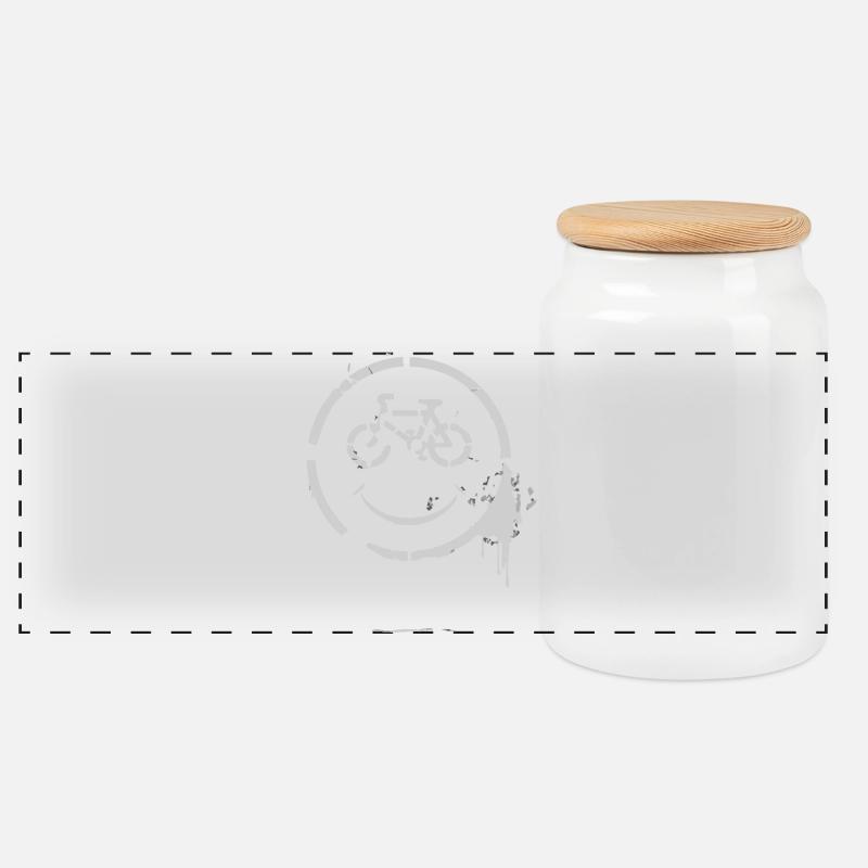 Bike Man - Boîte à biscuits avec couvercle en bois - blanc