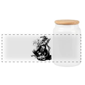 Viking - Boîte à biscuits avec couvercle en bois - blanc - Devant