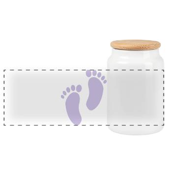 2541614 15465747 foot - Panoramic Cookie Jar with Wooden Lid - white - Front