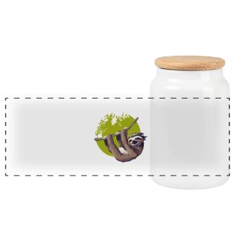 sloth make it slow paresseux nerd pc chillen - Boîte à biscuits avec couvercle en bois - blanc - Devant