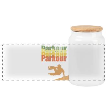 Parkour - Boîte à biscuits avec couvercle en bois - blanc - Devant