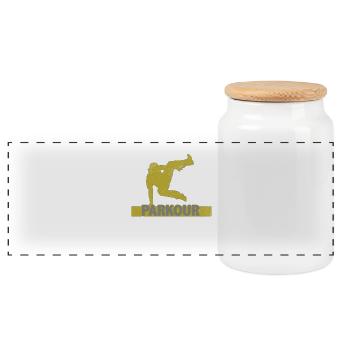 Parkour - Boîte à biscuits avec couvercle en bois - blanc - Devant