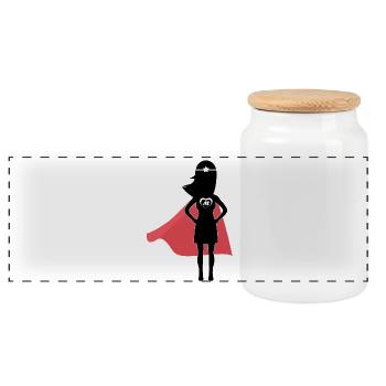 Super maman maman maman maman cadeau - Boîte à biscuits avec couvercle en bois - blanc - Devant